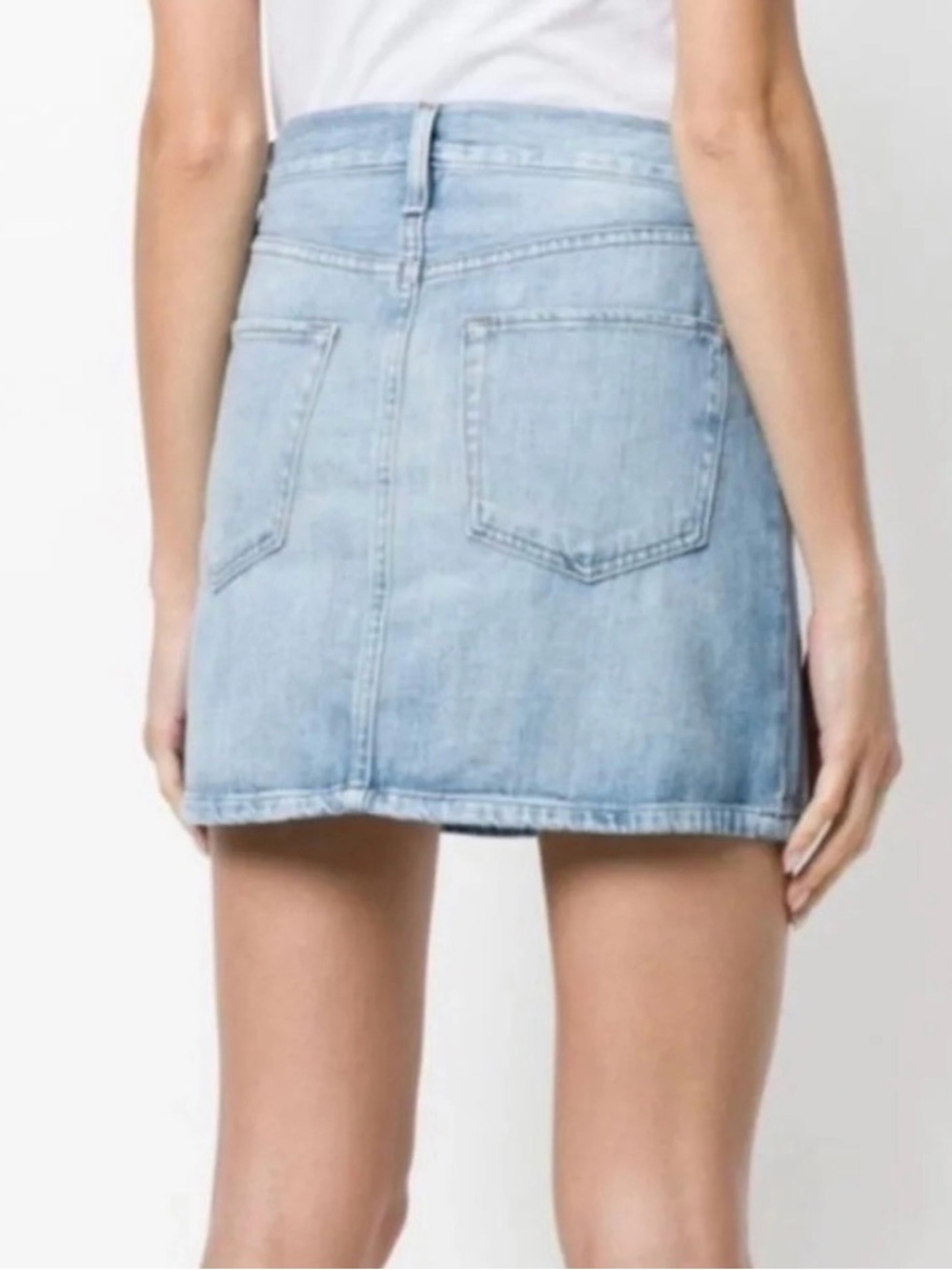 FRAME Le Mini Denim Skirt 25 Ryde Light Wash Distressed 100% Cotton Mini - Picture 10 of 10